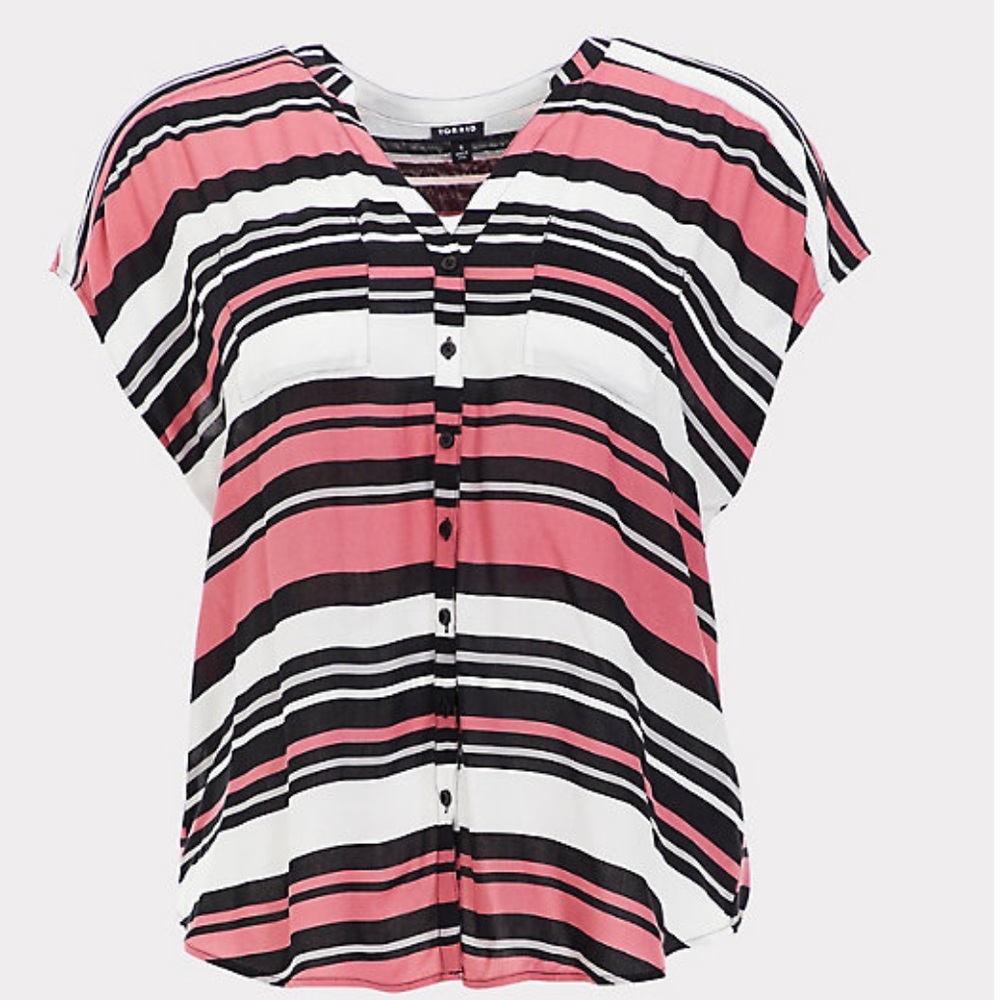 Striped dolman button up